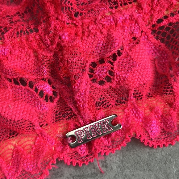 PINK Victoria’s Secret Date Racerback Push-Up Bra in Pink Lace yellow size 32D - Picture 4 of 12
